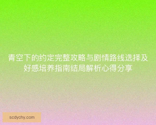 青空下的约定完整攻略与剧情路线选择及好感培养指南结局解析心得分享